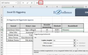 Excel ÉS függvény HA függvénnyel